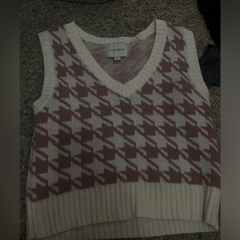 pink sweater vest